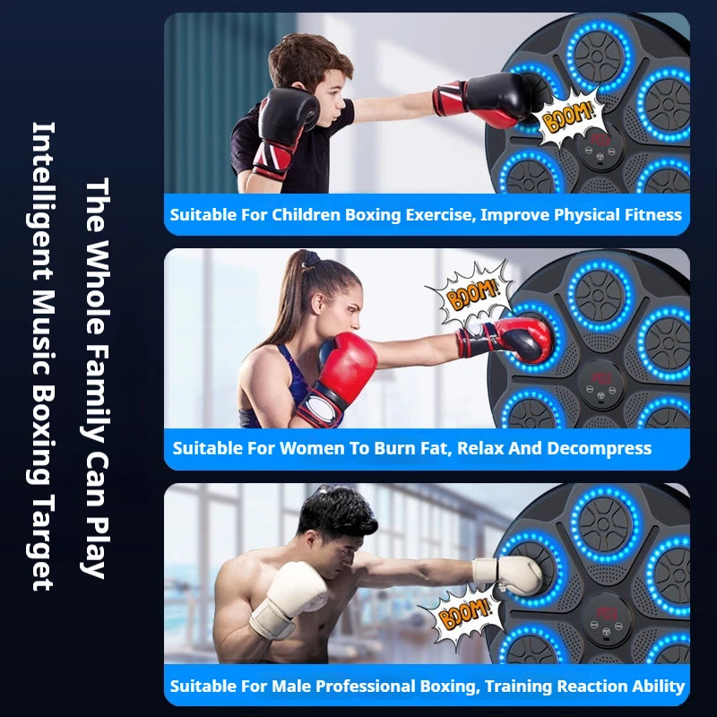 Smart Bluetooth Wall Mounted Music Boxing Trainer - Electronic Punching Bag for Home Gym, Boxing Equipment with Music Sync & Target Practice | Perfect for Cardio, Strength Training & Stress Relief