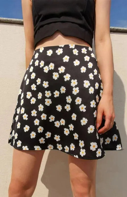 Women's High Waist Satin Printed A-Line Mini Skirt - Sexy Stretchy Party Skirt for Night Out, Club, Date Night & Summer Outfits