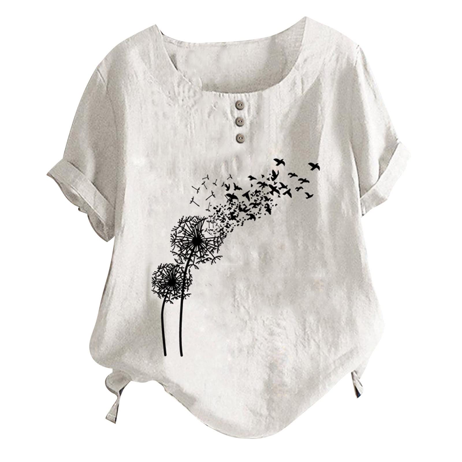 Trendy Women's T Shirts - NIANTIE Crewneck Loose Tunic Tops Casual Short Sleeve Tee Shirts for Women | Perfect for Everyday Wear, Weekend Outings & Casual Office Looks