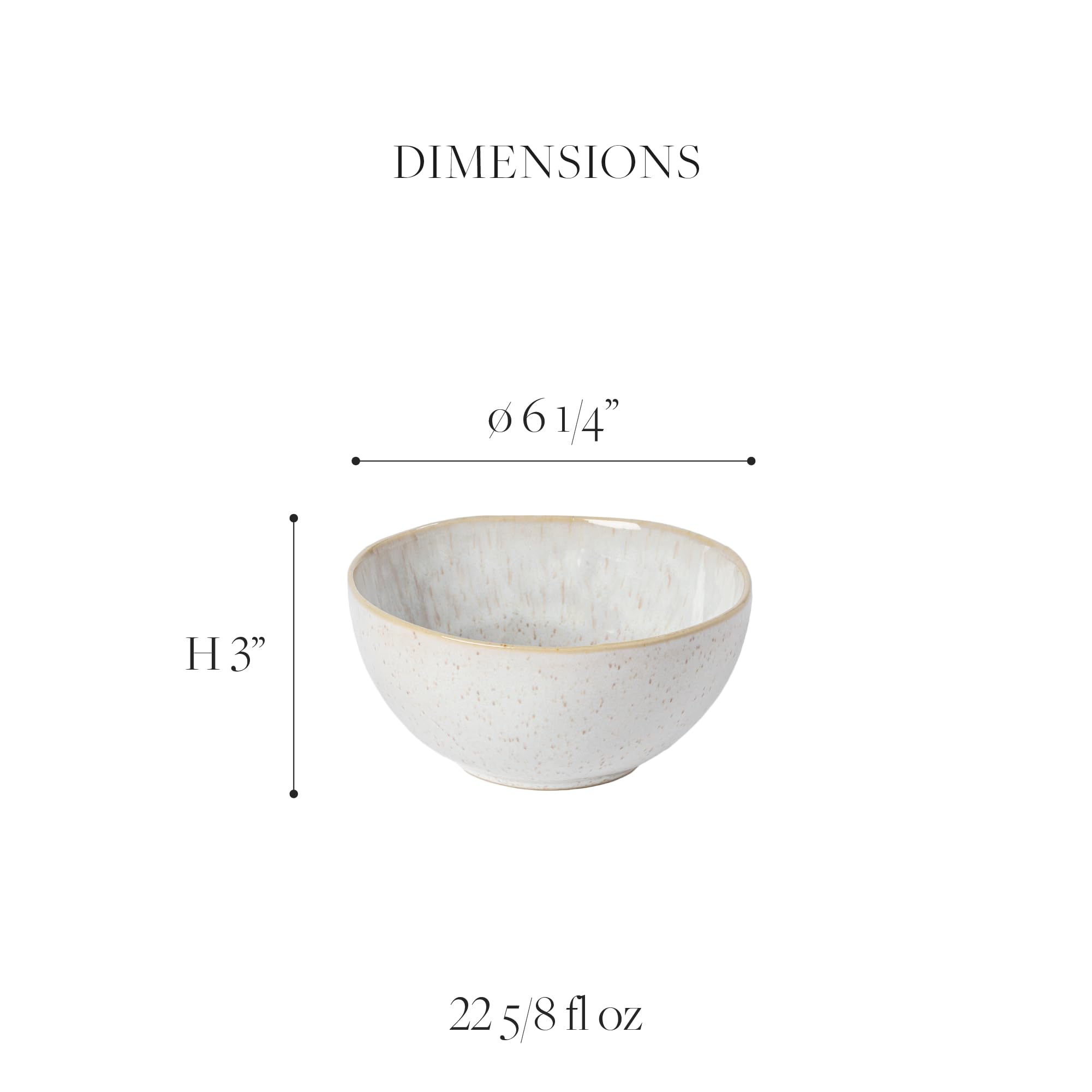 Casafina 23 oz Ceramic Stoneware Soup & Cereal Bowl - Eivissa Collection, Sea Blue | Microwave & Dishwasher Safe Dinnerware | Food Safe Glazing | Restaurant Quality Tableware | Perfect for Home, Restaurant & Cafe Use