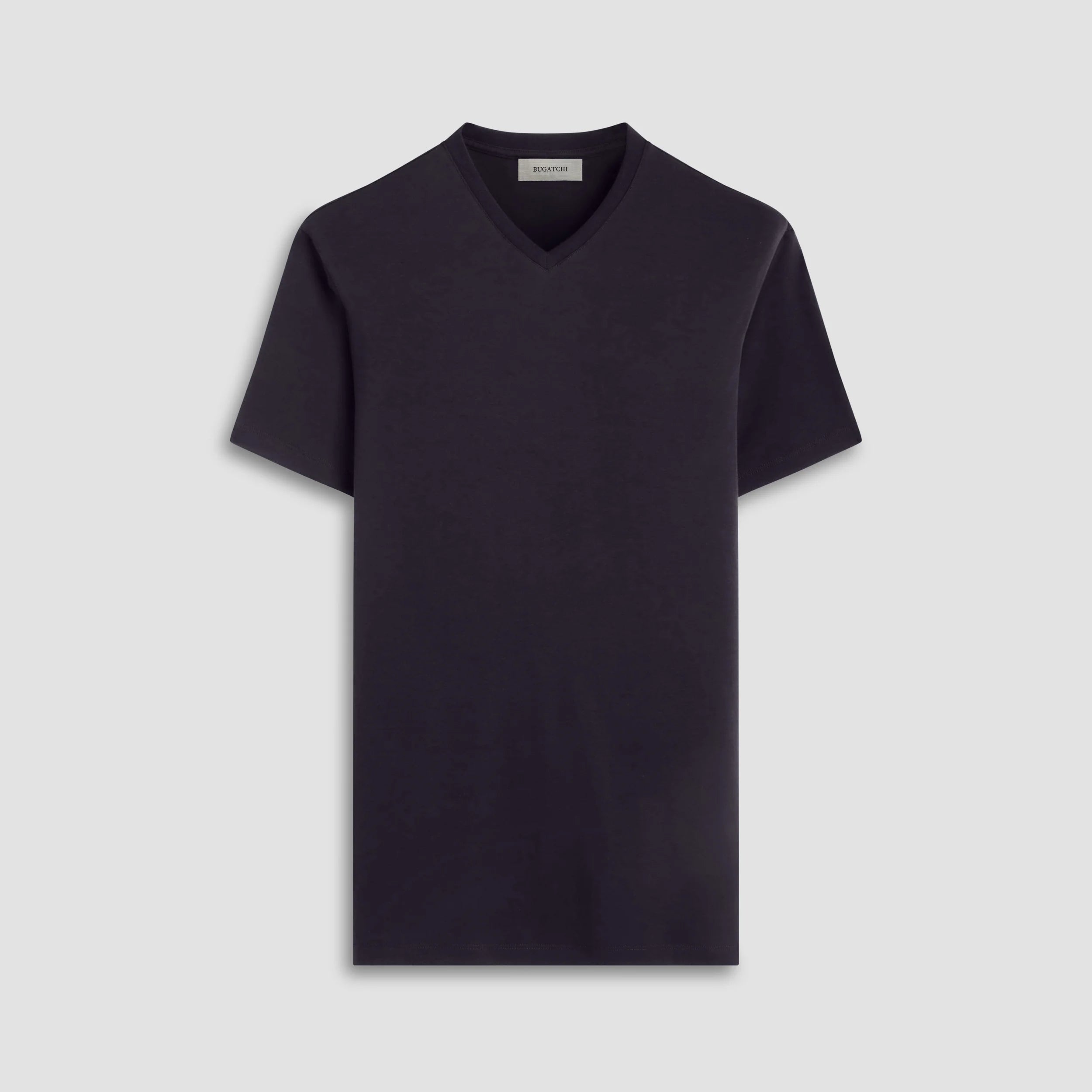 Bugatchi Holden Premium Pima Cotton V-Neck T-Shirt for Men - Soft & Breathable Black Tee - Perfect for Casual Wear, Layering & Everyday Comfort