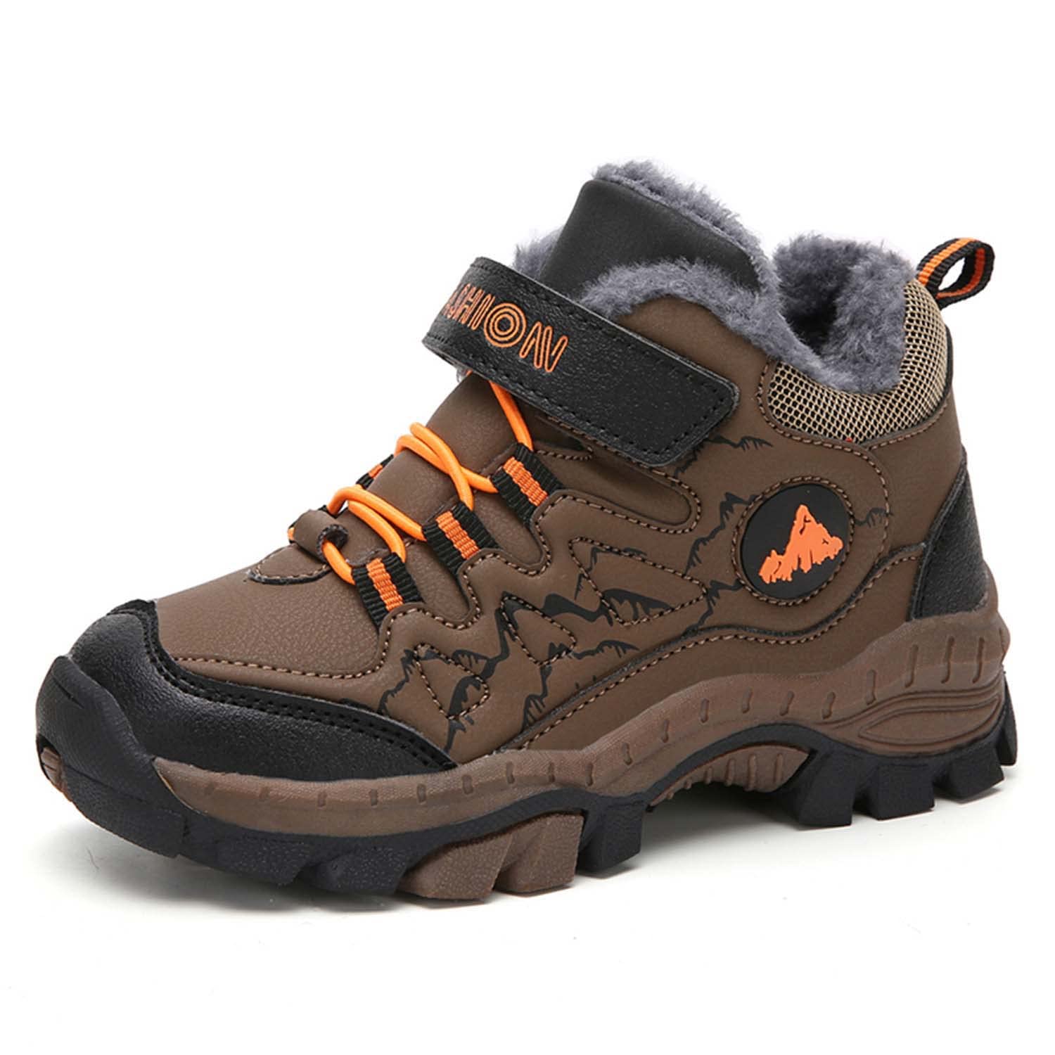 Meidiastra Kids Boys Winter Hiking Boots - Warm Lined Snow Boots for Boys, Anti-Collision & Anti-Skid, Waterproof Outdoor Adventure Shoes for Camping, Trekking & Snow Play
