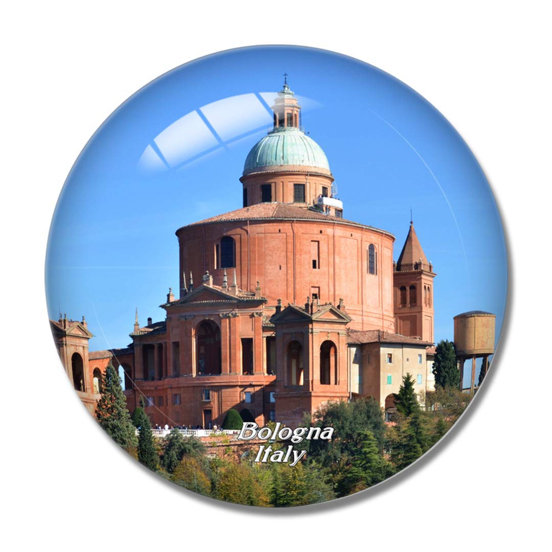 Sanctuary San Luca Bologna Italy 3D Crystal Glass Fridge Magnet - Whiteboard Magnet Souvenir Gift for Travel Lovers & Home Decor