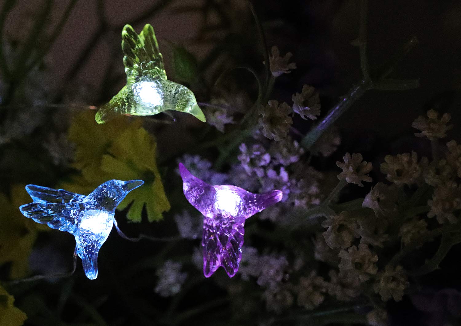 Solar Hummingbird String Lights - 15.8 Ft 30 LED Warm White Waterproof Outdoor Fairy Lights for Garden, Yard, Patio Decor - Perfect for Wedding, Party, Christmas & Backyard Lighting