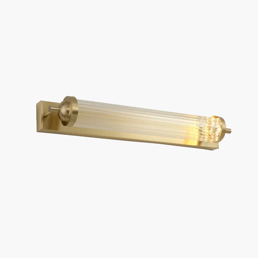Gold Ribbed Wall Light for Bathroom - Modern Sconce Lighting Fixture for Vanity, Mirror, or Shower Area - Perfect for Home Decor and Ambiance