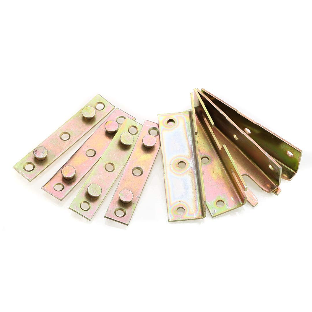 Ochoos 4-Piece Brass Bed Brackets - Heavy Duty Wood Bed Rail Connectors for Furniture Assembly | Perfect for Bed Frames, DIY Projects & Home Furniture Repair