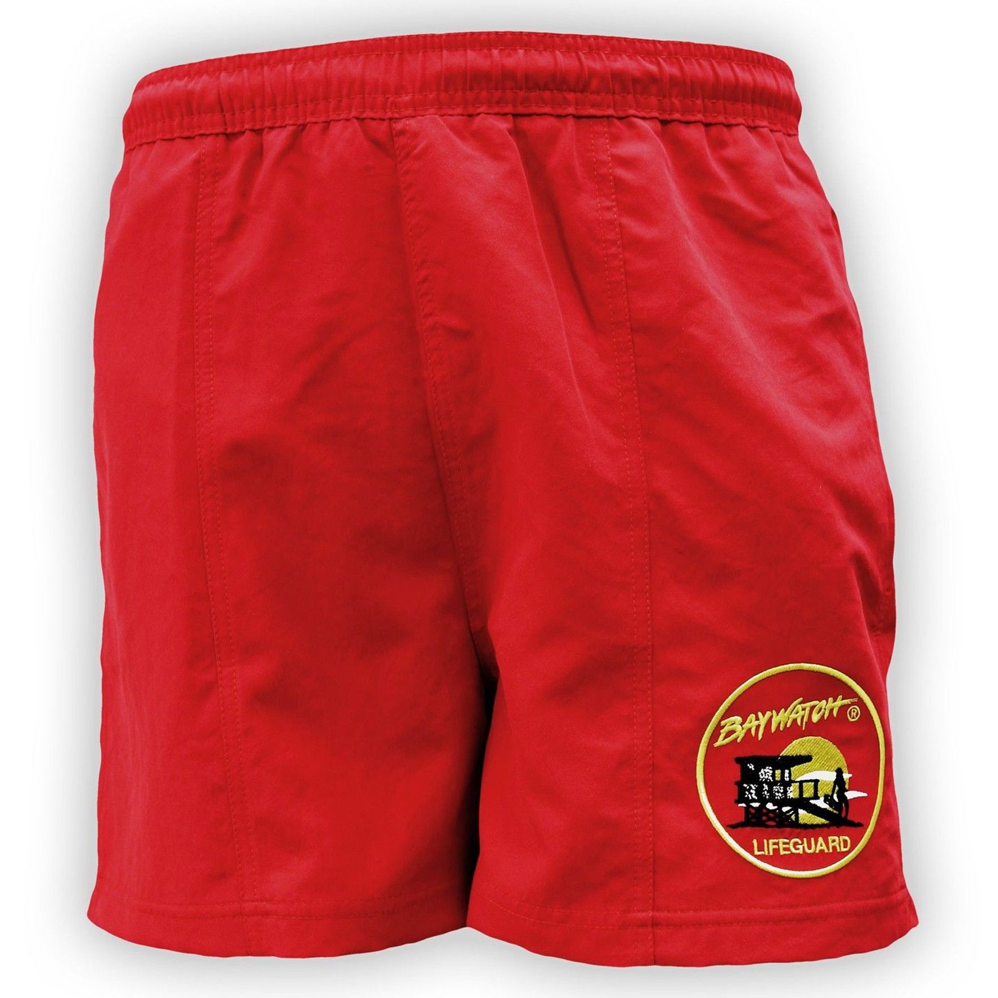 **Official BAYWATCH® Red Swim Trunks for Men - Quick-Dry, Comfortable Beach Shorts for Swimming, Surfing & Summer Vacations**