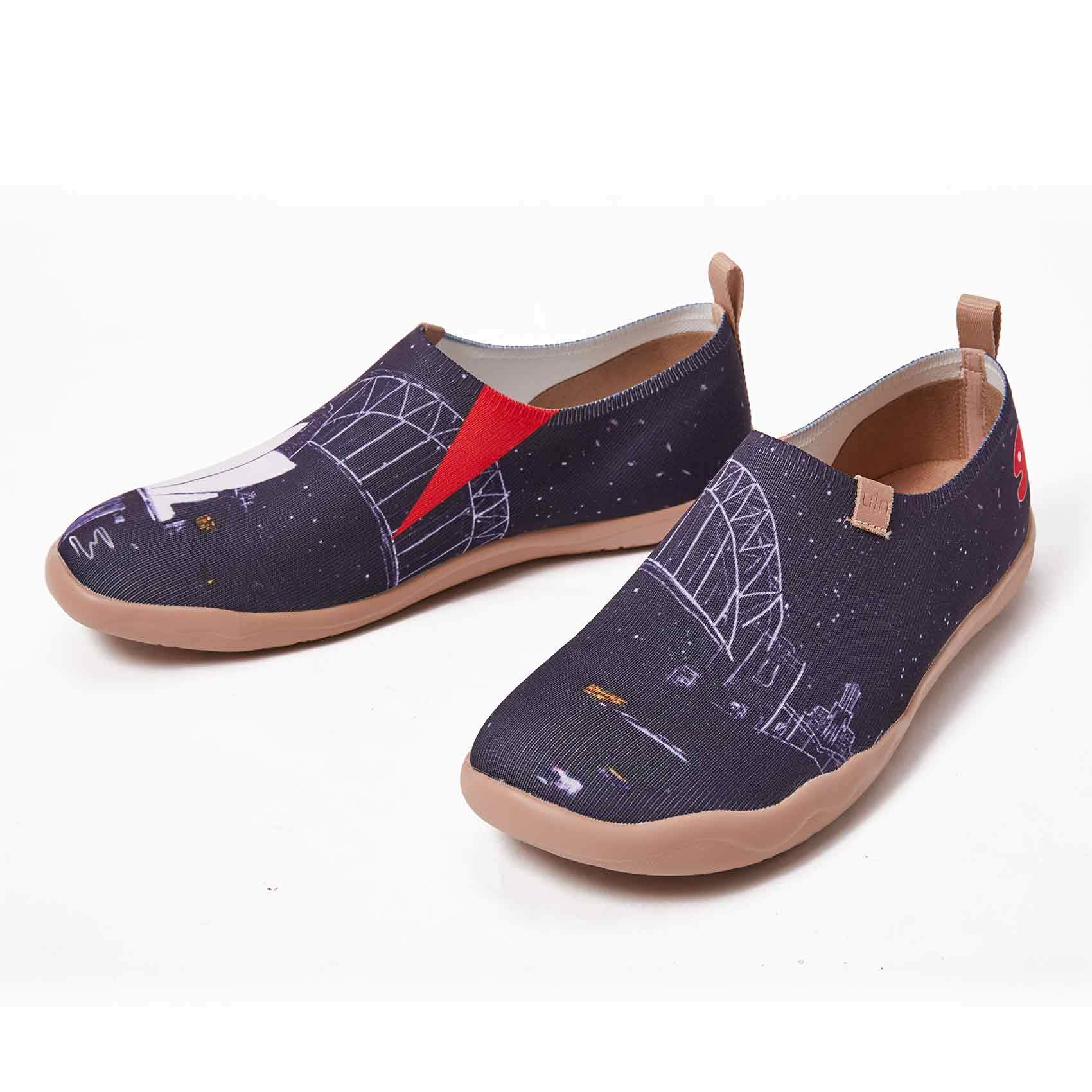 UIN Men's Slip-On Knit Loafers - Lightweight Casual Walking Shoes for Travel, Comfortable Breathable Air Painted Flats - Perfect for Barcelona Sightseeing & Daily Wear