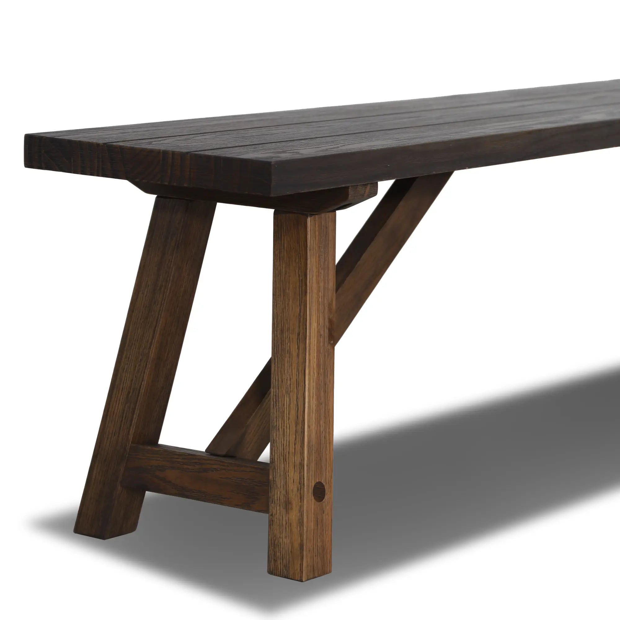 Solid Wood Bench - Cascais Style Handcrafted Wooden Bench for Patio, Garden, or Entryway - Durable & Weather-Resistant Outdoor Seating