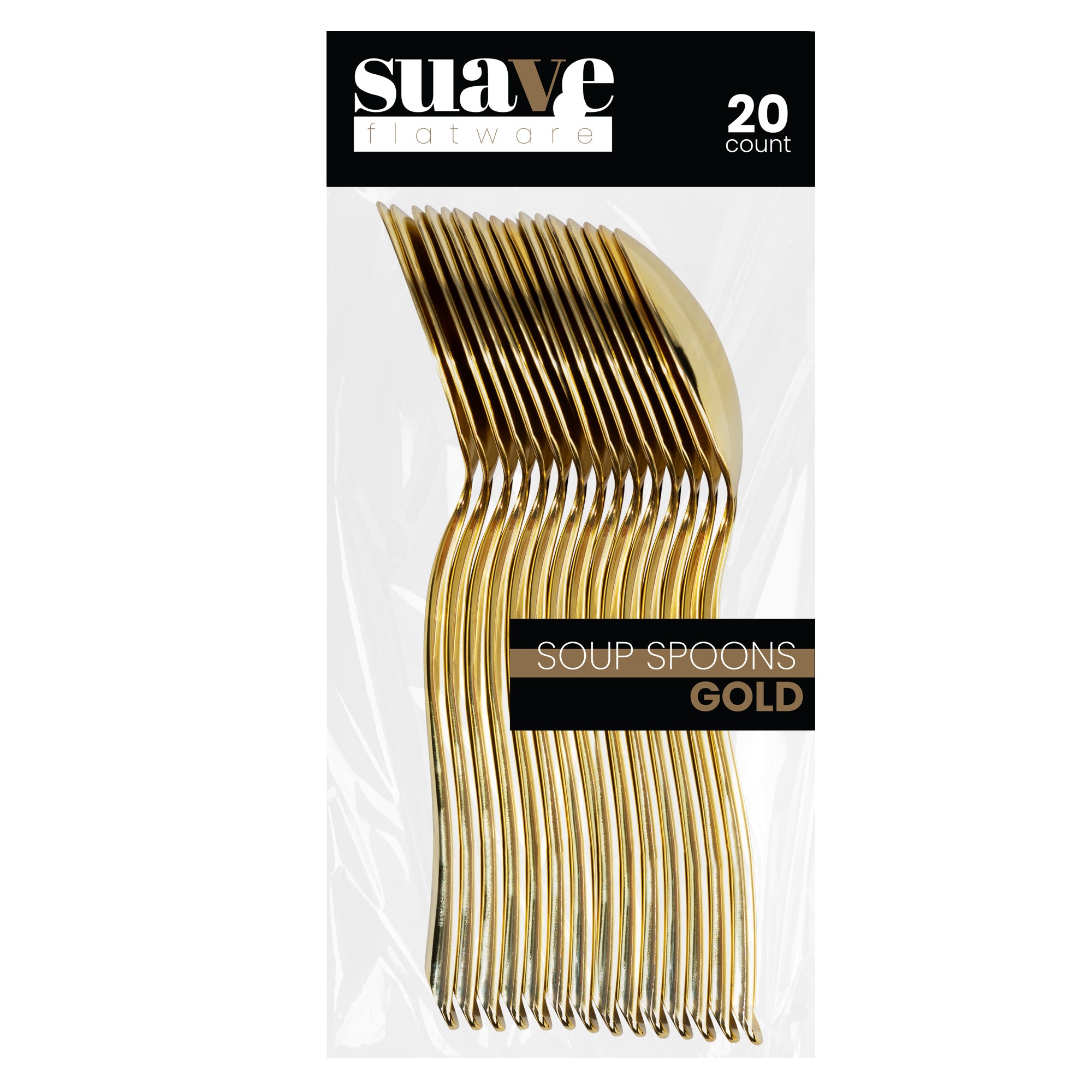 Suave Collection Gold Flatware Set - 20 Piece Stainless Steel Cutlery for Dining, Parties & Gifts | Elegant Tableware for Home, Restaurant & Wedding Use