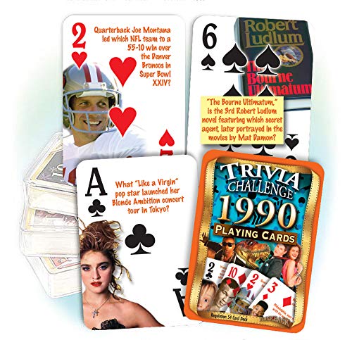1990s Nostalgia Trivia Playing Cards - Fun Retro Party Game for Birthdays, Anniversaries & Family Gatherings (90s Pop Culture Quiz Deck)