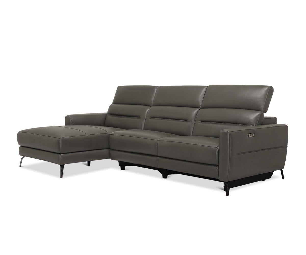 Vetali Leather Power Reclining Left Sectional Sofa - Modern L-Shaped Couch with Adjustable Backrest - Perfect for Living Room, Home Theater & Family Gatherings