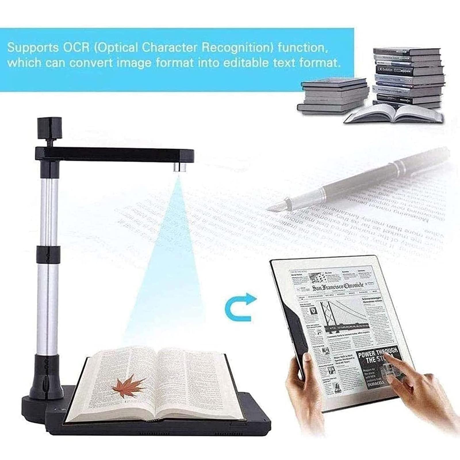 High-Speed Portable Document Scanner - 10MP Dual Lens, A3/A4 Photo & File Scanner for Office & Home Use | Perfect for Digitizing Receipts, Contracts & Family Photos