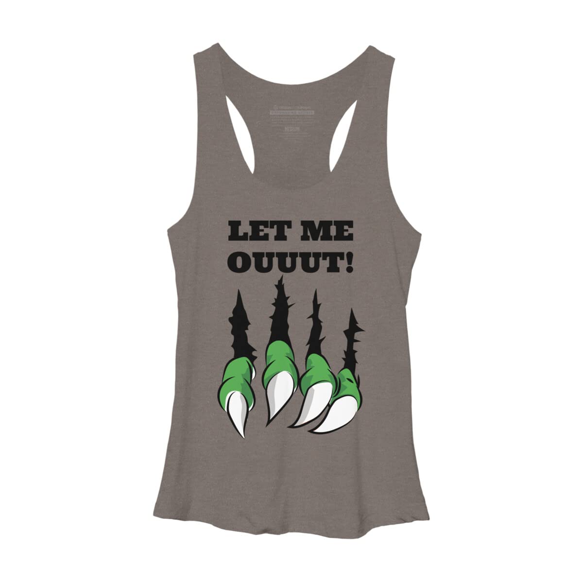 ArtStyleAlice Women's Racerback Tank Top - Let The Monster Out Graphic Tee - Gym, Running, Yoga & Casual Wear