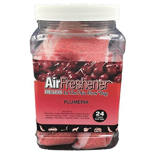 High Strength Vacuum Deodorant Bead Bags - Plumeria Bloom Scent (24 Count) | Long-Lasting Fragrance for Cars, Closets & Small Spaces | Bucket O' Beads Premium Quality