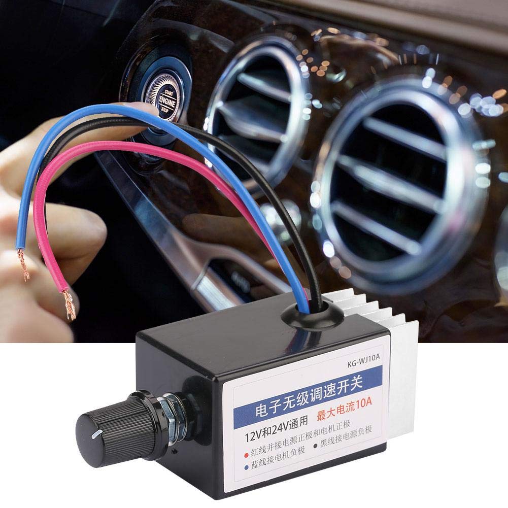 12V/24V DC Motor Speed Controller - Variable Fan Speed Regulator for Car, Truck & RV Cooling Systems - Perfect for Automotive, Marine & DIY Projects