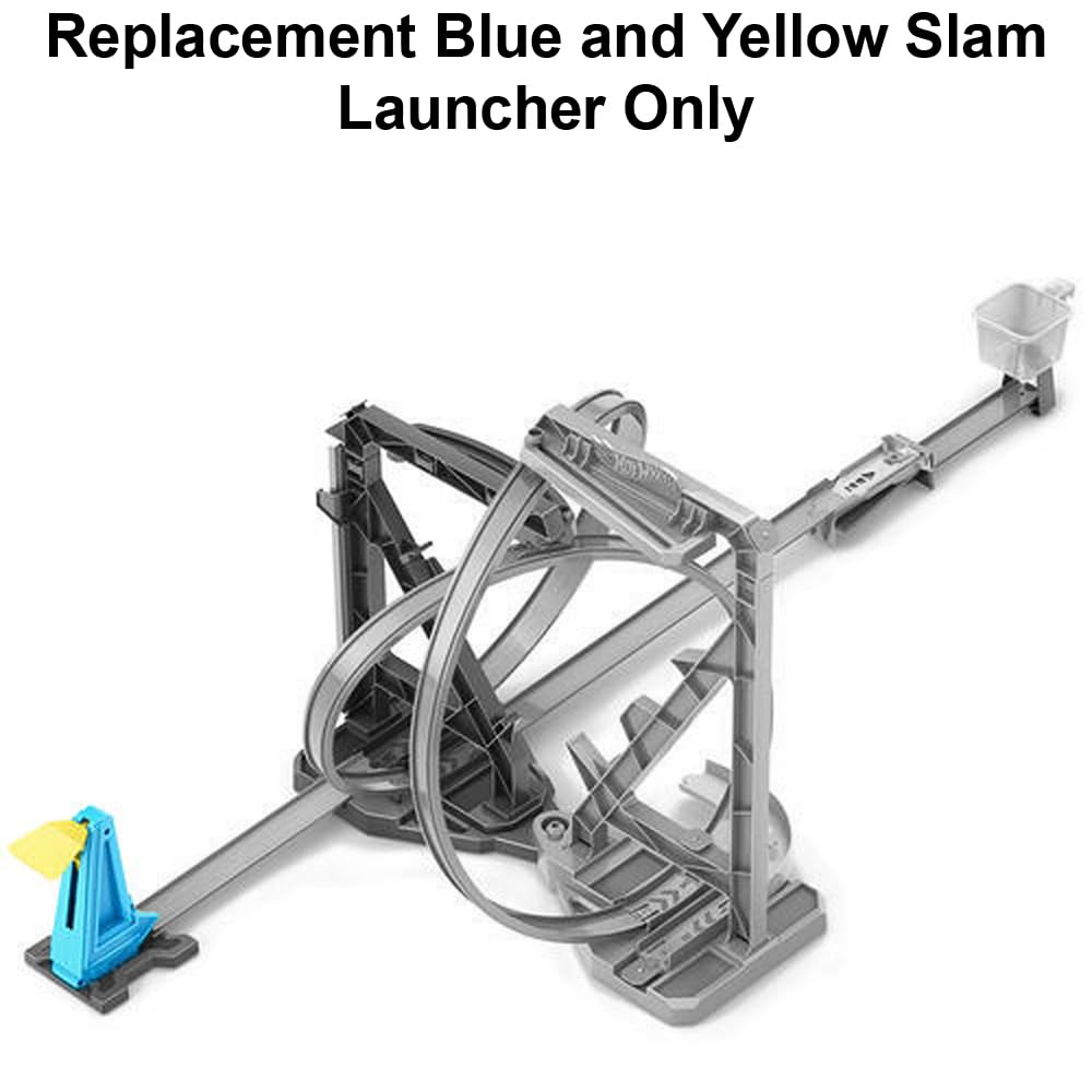 Hot Wheels Track Builder Unlimited Triple Loop Kit Replacement Part - Blue & Yellow Slam Launcher GLC96 | Compatible with All Hot Wheels Cars & Tracks | Perfect for Racing, Stunts & Kids Playtime