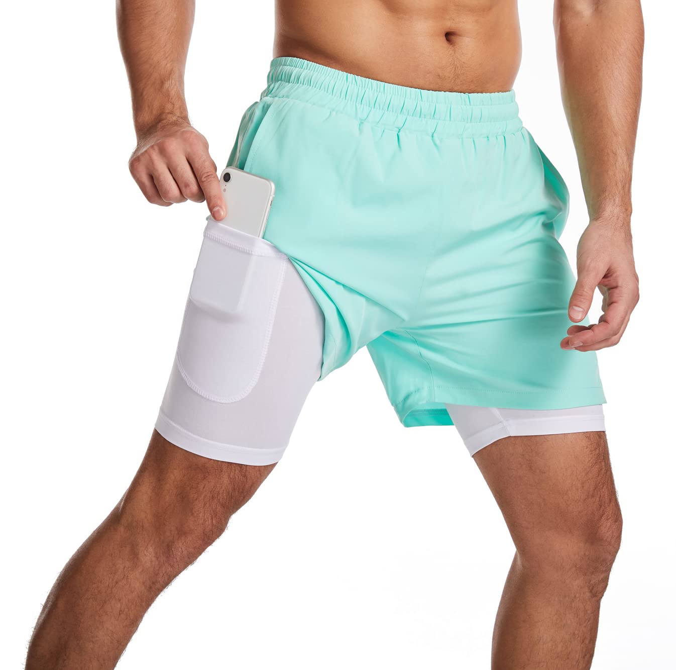 Breathable 2-in-1 Men's Bamboo Running Shorts - 5