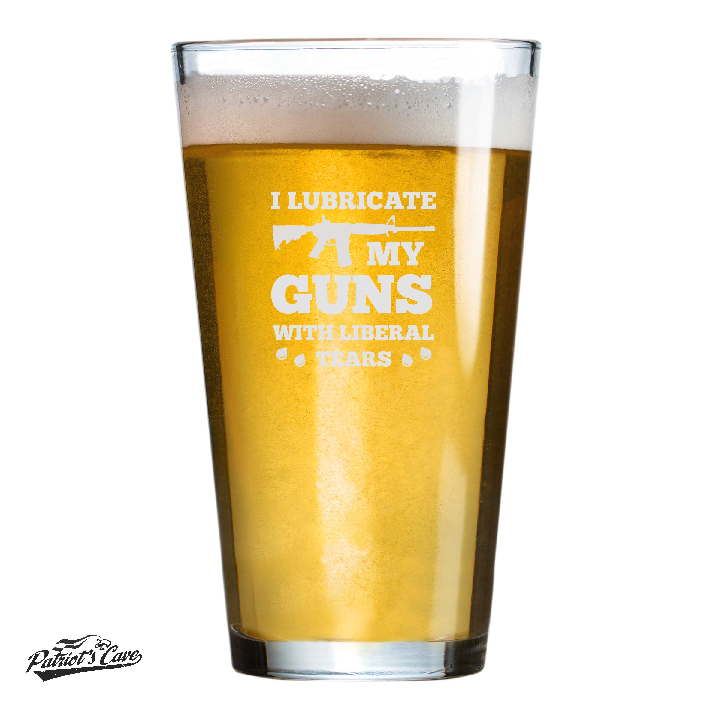 16oz Rifle Beer Pint Glass - Chip Resistant Bar Quality for Home & Pub Use