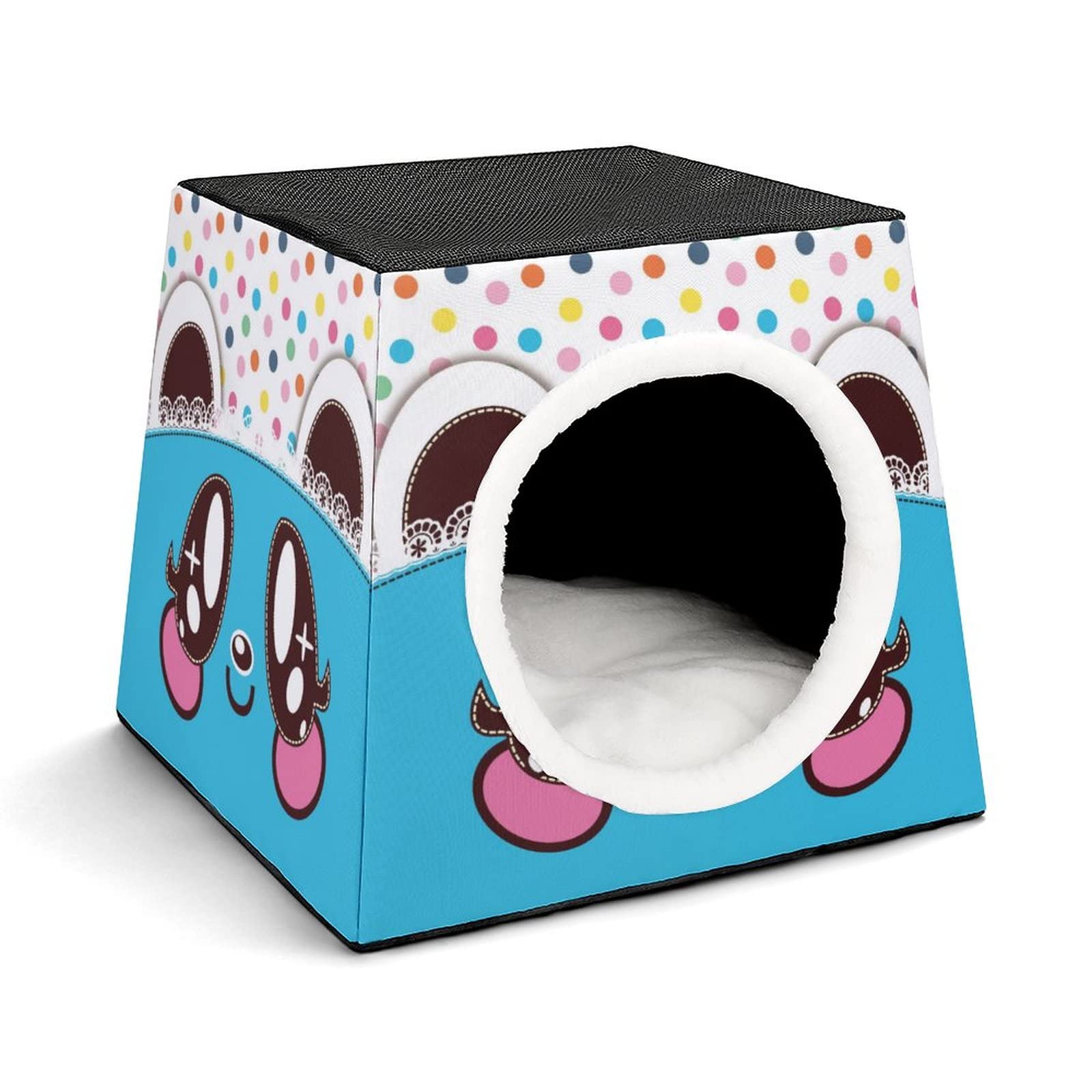 3-in-1 Foldable Cat House with Removable Cushion - Convertible Cat Bed, Sofa & Scratching Post - Cute Cat Face Design for Indoor Kittens - Perfect for Living Room, Bedroom & Pet Play Areas