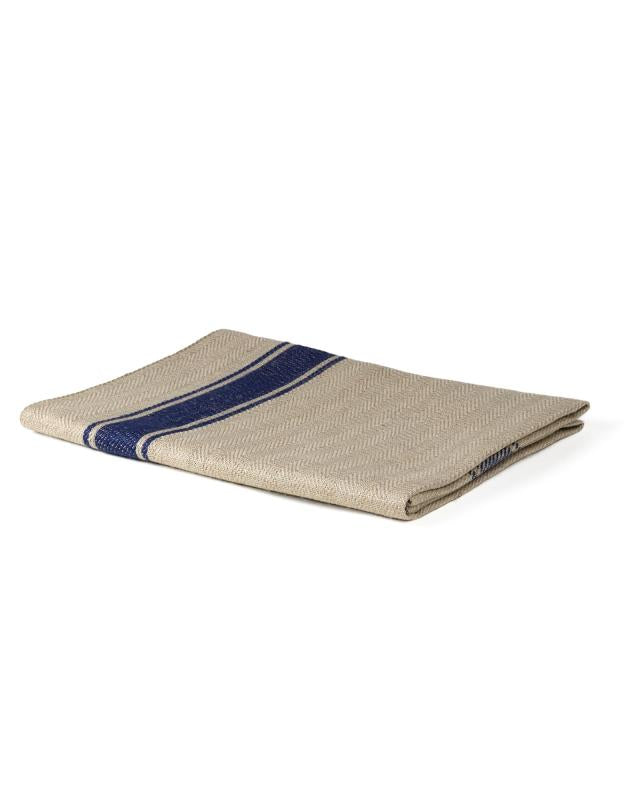 Premium Linen Kitchen Towel 50 x 70 cm - Rustic Blue Checkered Pattern - Absorbent & Quick-Drying Dish Cloth for Cooking, Baking & Home Decor