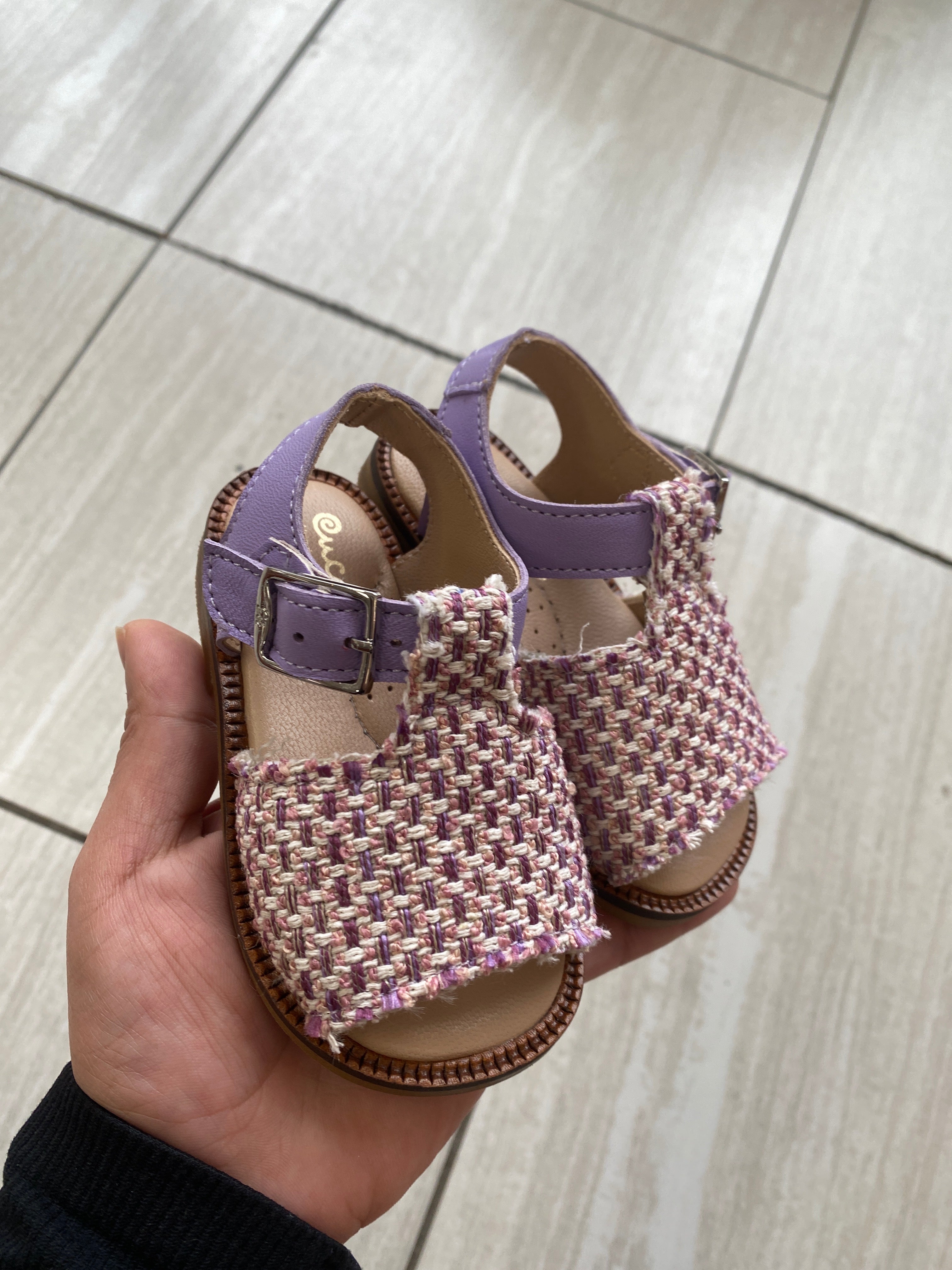 **Purple Woven Baby Sandals for Girls & Boys – Soft & Comfortable First Walking Shoes – Perfect for Beach, Park & Summer Outings**