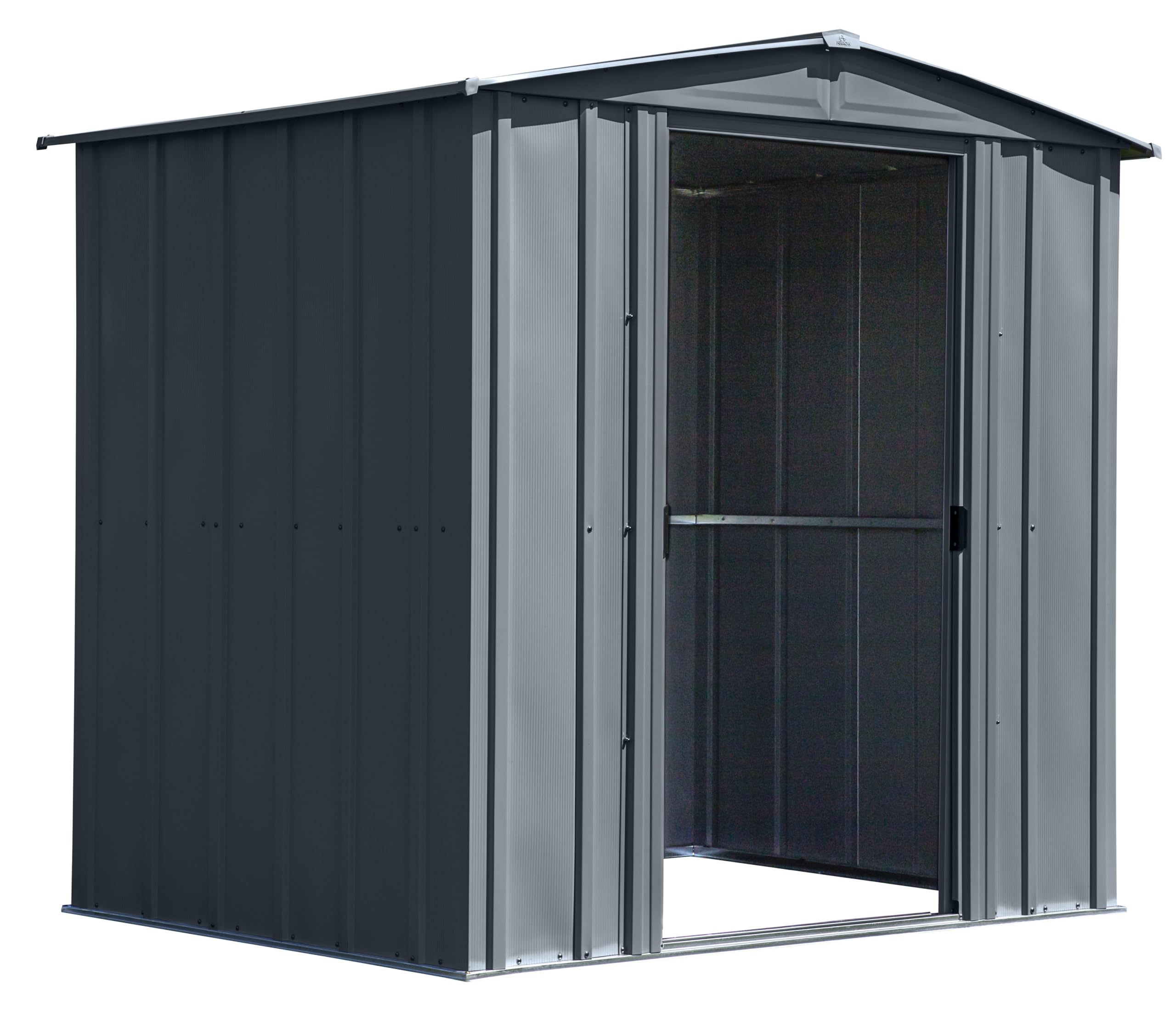 Arrow Classic Steel Storage Shed 6x5 ft, Outdoor Garden Shed with Lockable Doors, Charcoal Gray - Perfect for Backyard, Patio & Lawn Equipment Storage