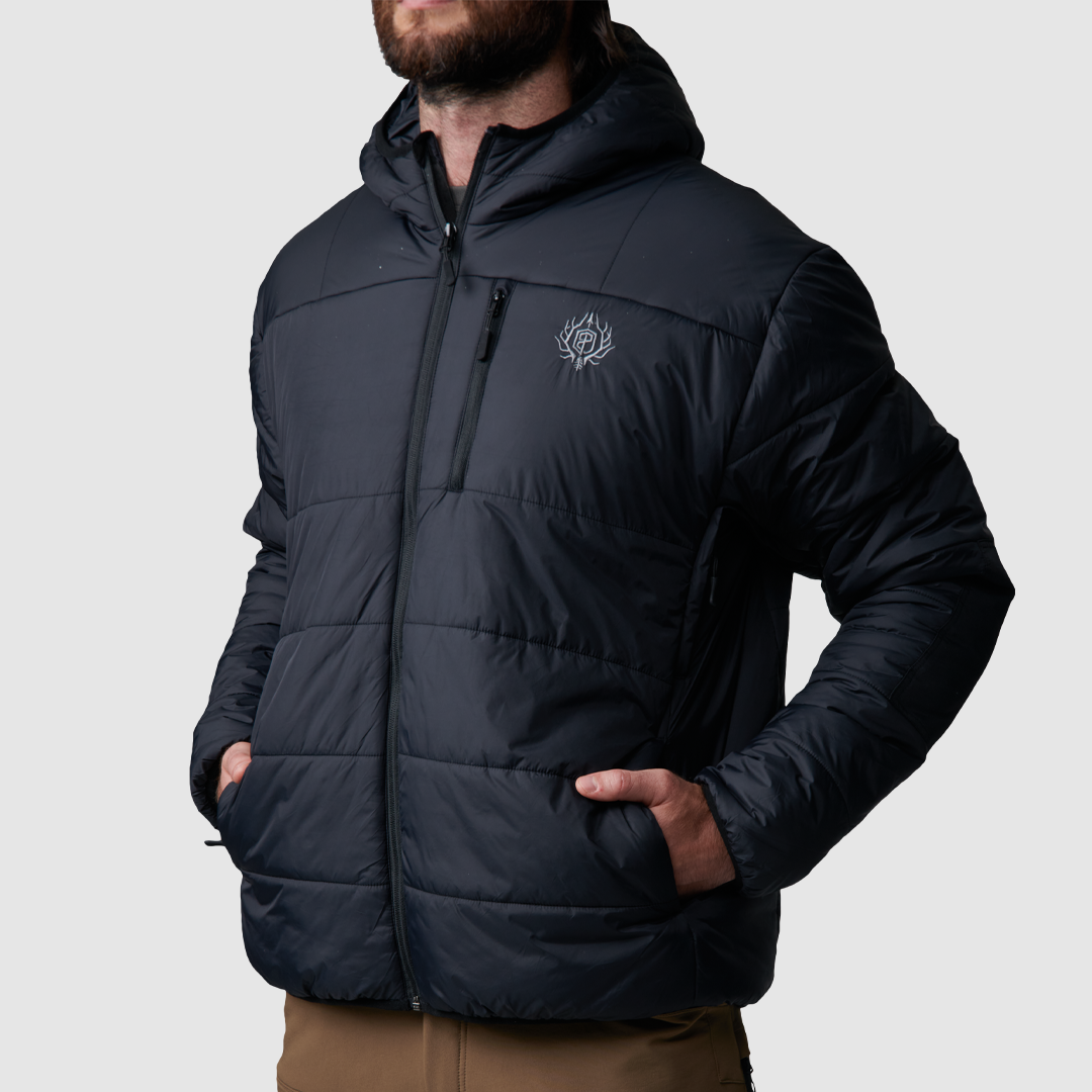 Men's Winter Tundra Jacket - Waterproof Windproof Insulated Outdoor Coat for Hiking & Camping - Black