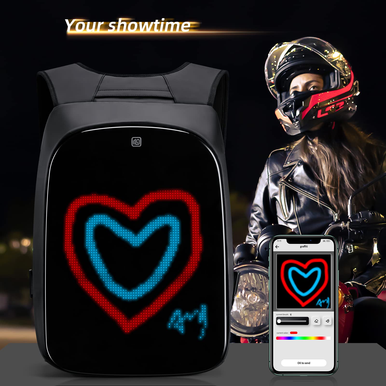 Gelrova LED Motorcycle Helmet Backpack - 17