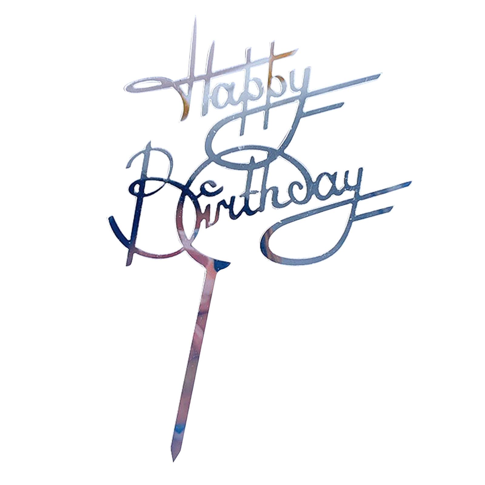Creative Happy Birthday Cake Topper - Purple Acrylic Cake Decoration for DIY Home Baking | Perfect for Birthday Parties, Baby Showers & Special Celebrations