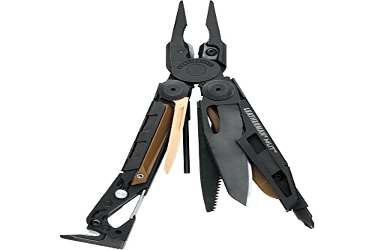 LEATHERMAN MUT Multitool - Premium Replaceable Wire Cutters & Firearm Tools - Black with MOLLE Brown Sheath - Tactical EDC Gear for Military, Survival & Outdoor Adventures