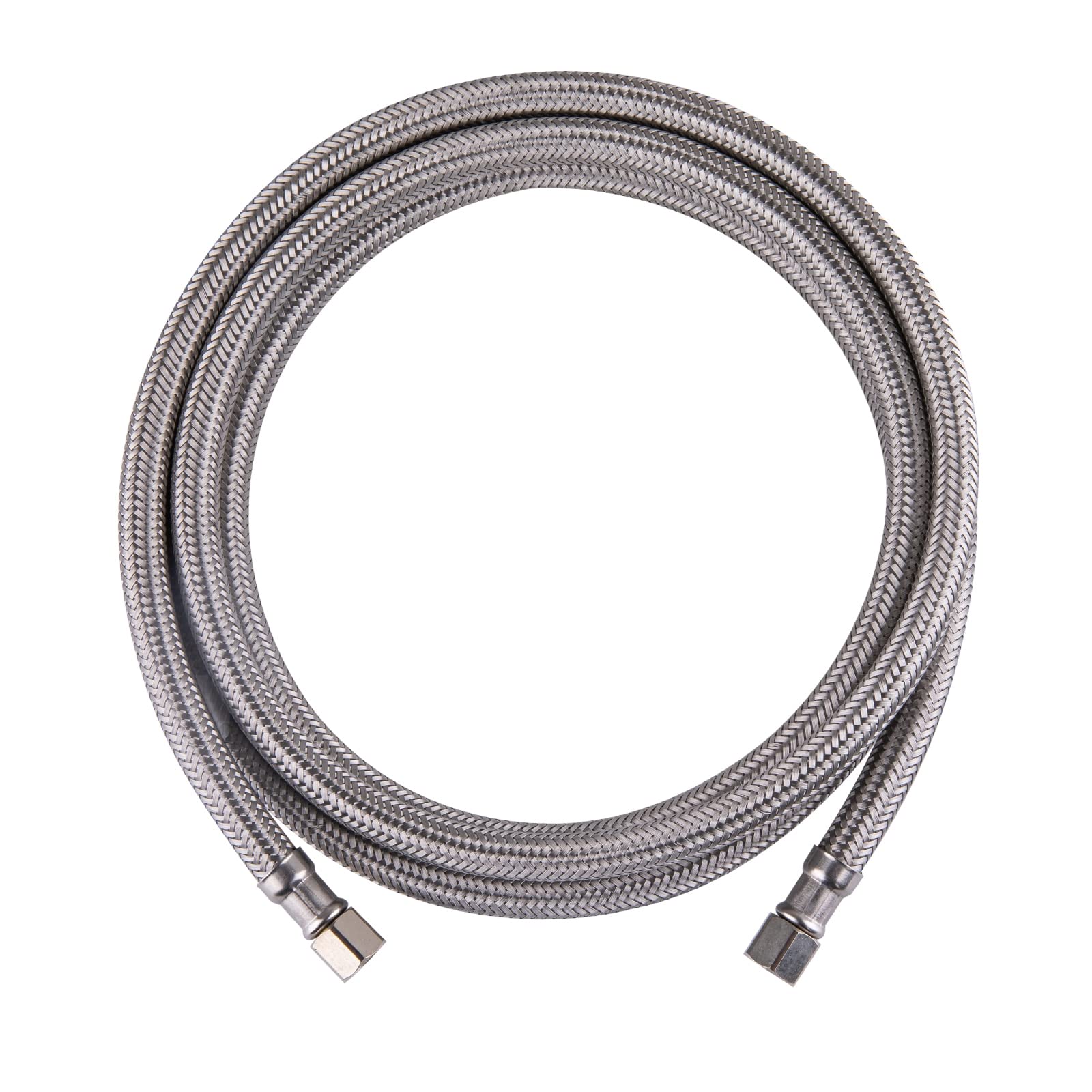Hausen 84-Inch Ice Maker Connector 1/4-inch x 1/4-inch C, Ice Maker Supply Line Kit - Refrigerator Water Line Replacement for Home, RV & Commercial Use (1-Pack)