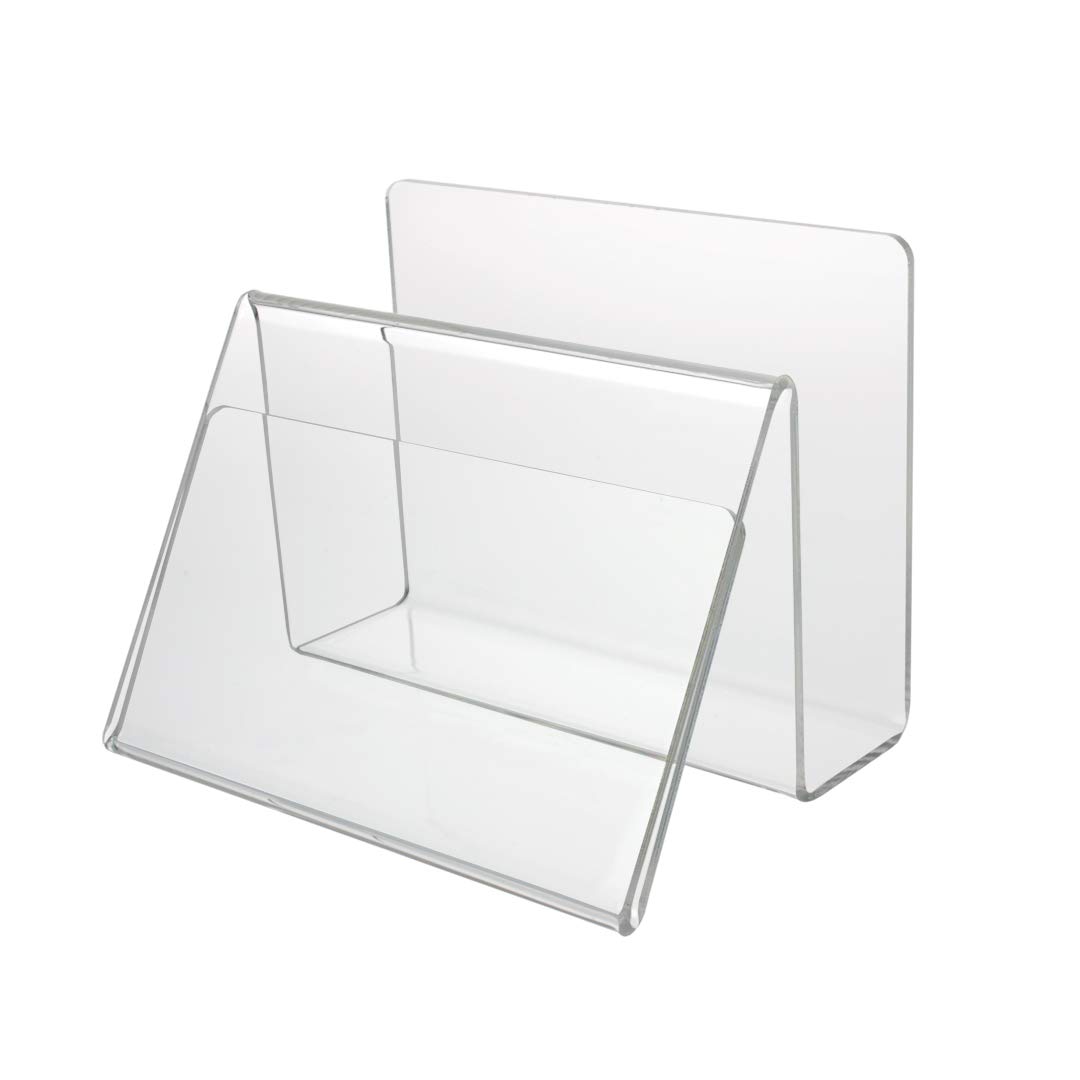 Source One Deluxe Clear Acrylic Desk Organizer with Picture/Postcard Display - Perfect for Office, Home & School Organization