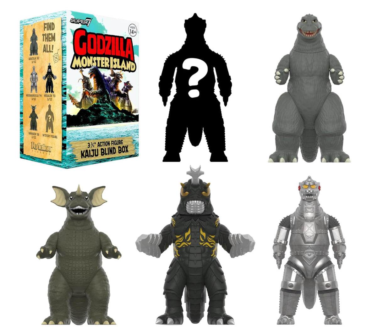 Godzilla Monster Island Super7 Blind Box Collectible Figures - Mystery Toy Set for Fans & Collectors - Perfect for Gifts, Display, and Play