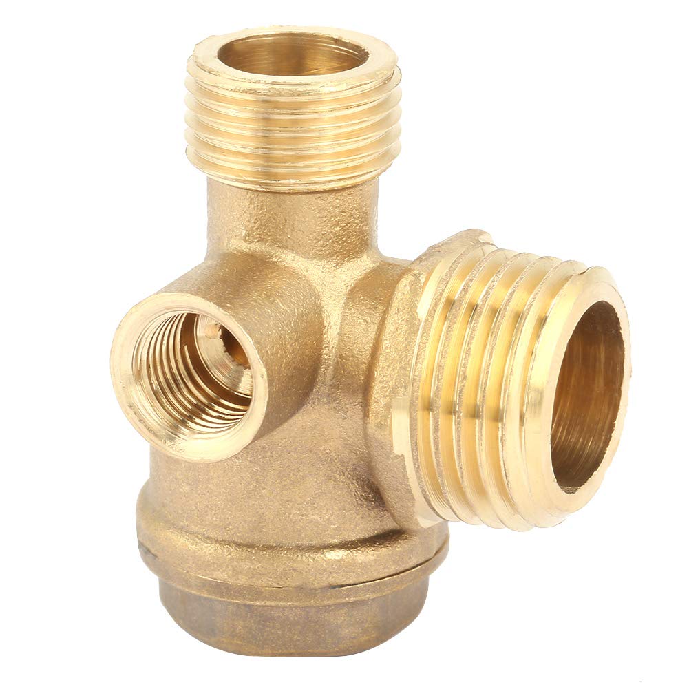 3 Port Air Compressor Check Valve - Male & Female Threaded Brass Connector for Pneumatic Tools | Durable Fittings for Air Systems, HVAC, and Industrial Applications