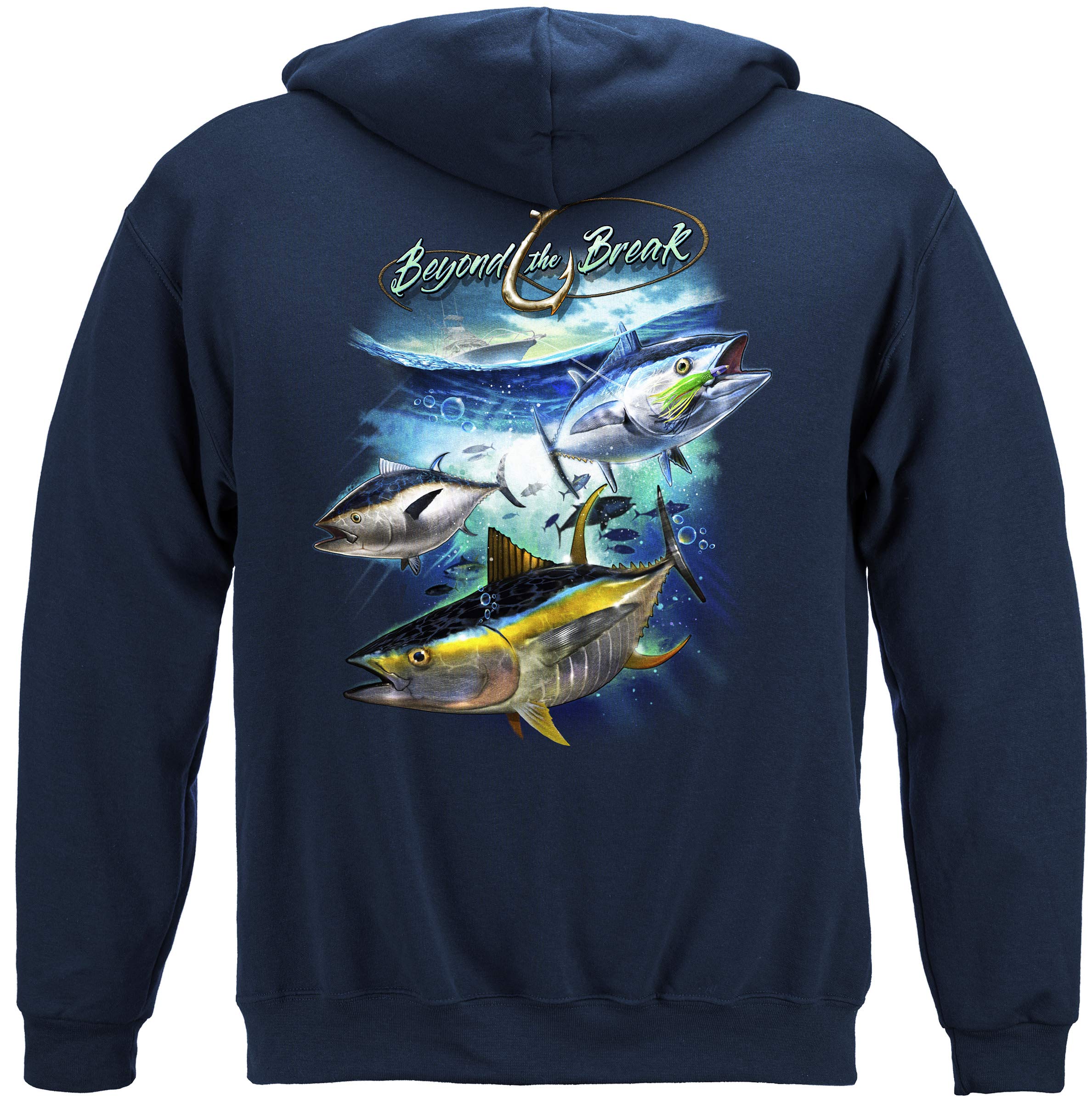 Erazor Bits Bass Fishing Hooded Sweatshirt - Tuna Time Offshore Fishing Pullover ADD-BTB2377SWXXXL - Perfect for Deep Sea Fishing & Outdoor Adventures