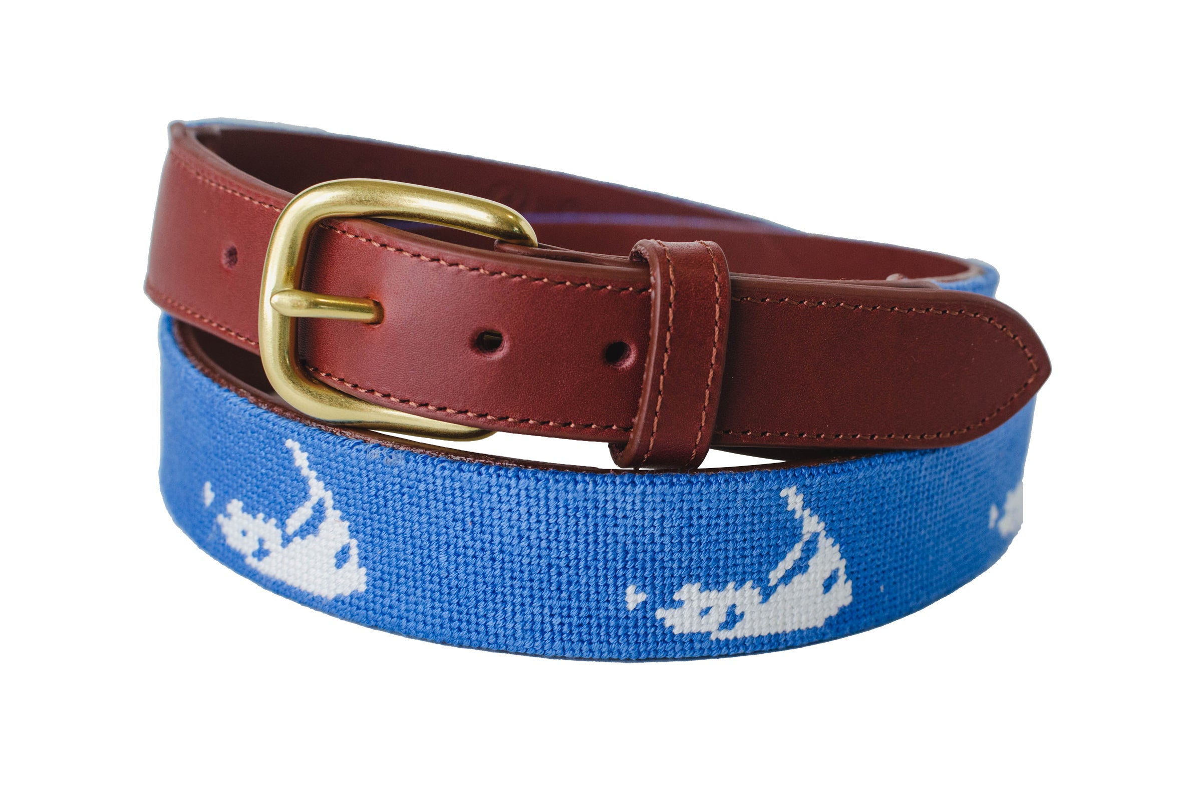 Handmade Nantucket Needlepoint Belt for Men & Women – Classic Preppy Style Accessory for Casual, Office & Summer Outfits