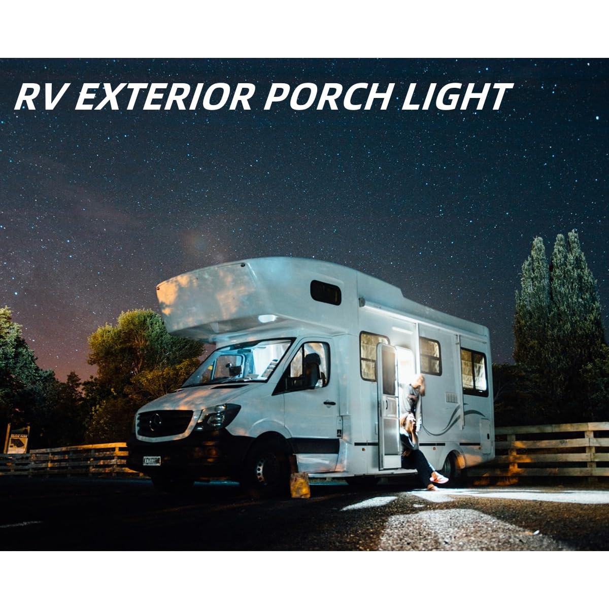 12V RV Exterior LED Porch Awning Light - 800 Lumens Cool White Trailer Utility Lighting with Durable White Shell (21.65 Inch) - Perfect for Camper, Motorhome & Travel Trailer Outdoor Illumination