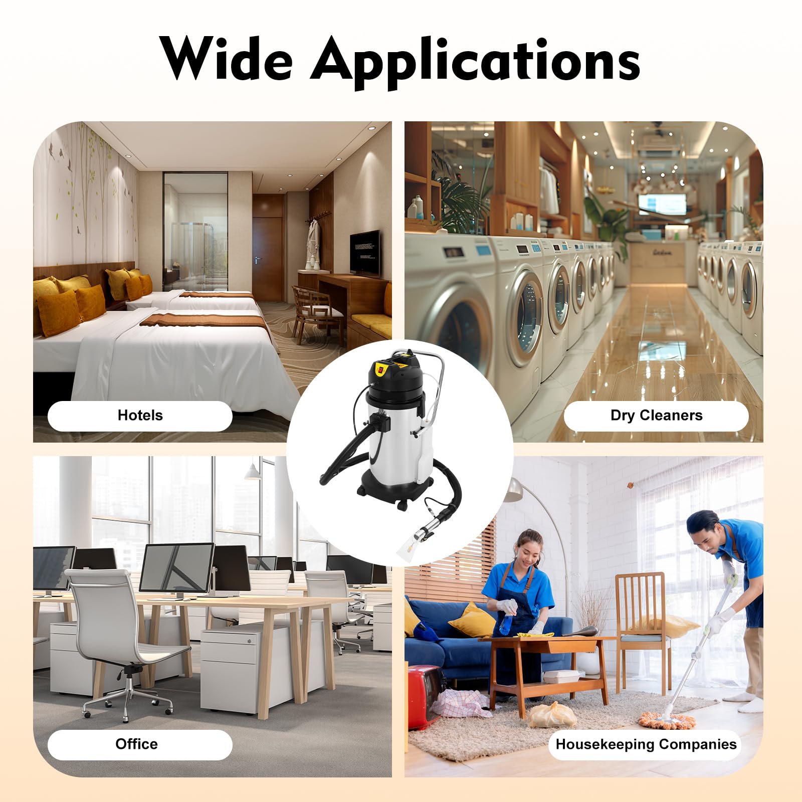 40L/11gal Commercial Carpet Cleaner Machine - 3-in-1 Heavy Duty Extractor Vacuum Washer for Sofa, Curtain & Carpet Cleaning with Mobile Tires - 1000W Powerful Cleaning for Carpets & Hard Floors (2-Pack) - Perfect for Hotels, Offices & Home Deep Cleaning