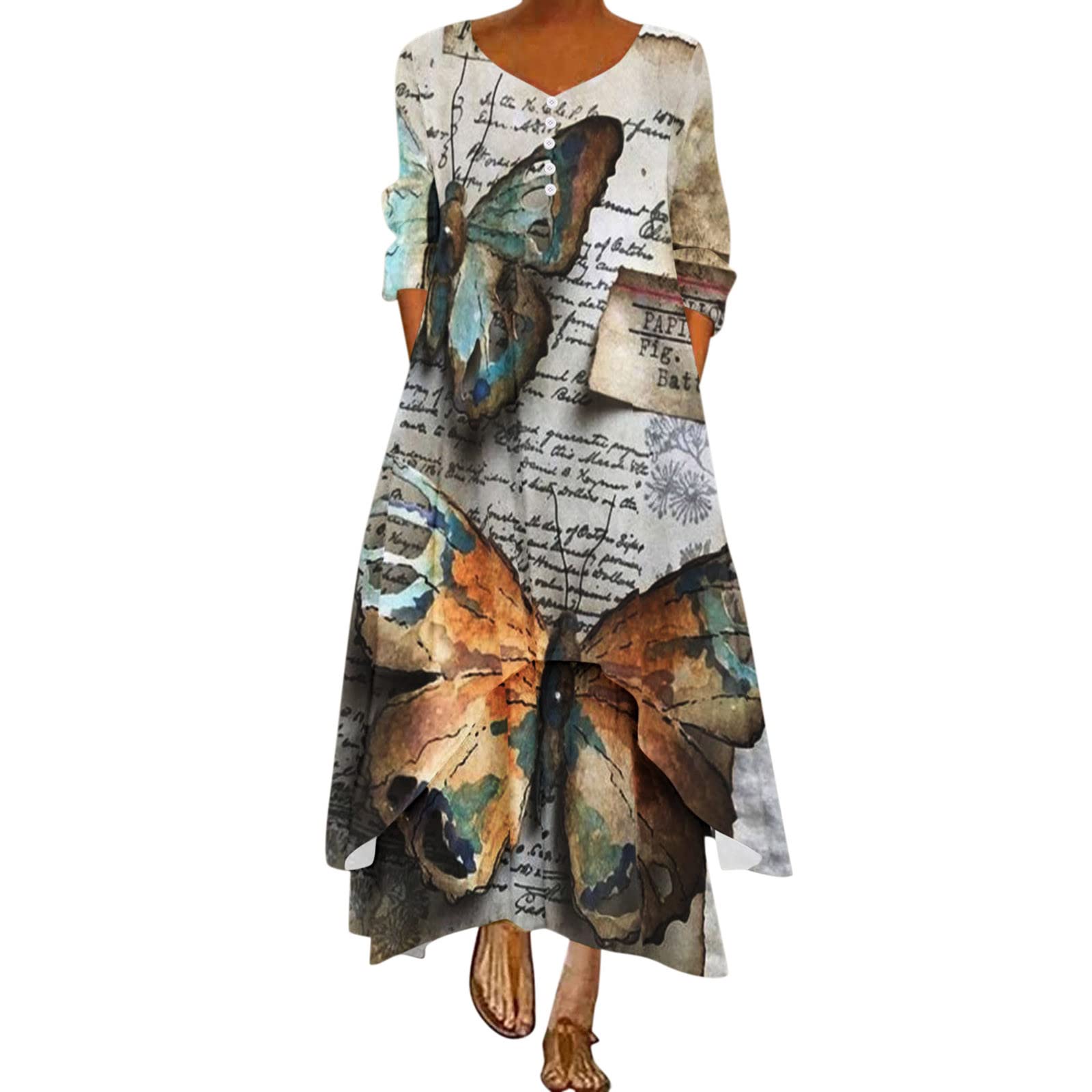 Elegant Floral Long Party Dress for Women - Vintage Cocktail & Wedding Guest Dress for Summer & Fall | Perfect for Evening Parties, Bridal Showers & Formal Events