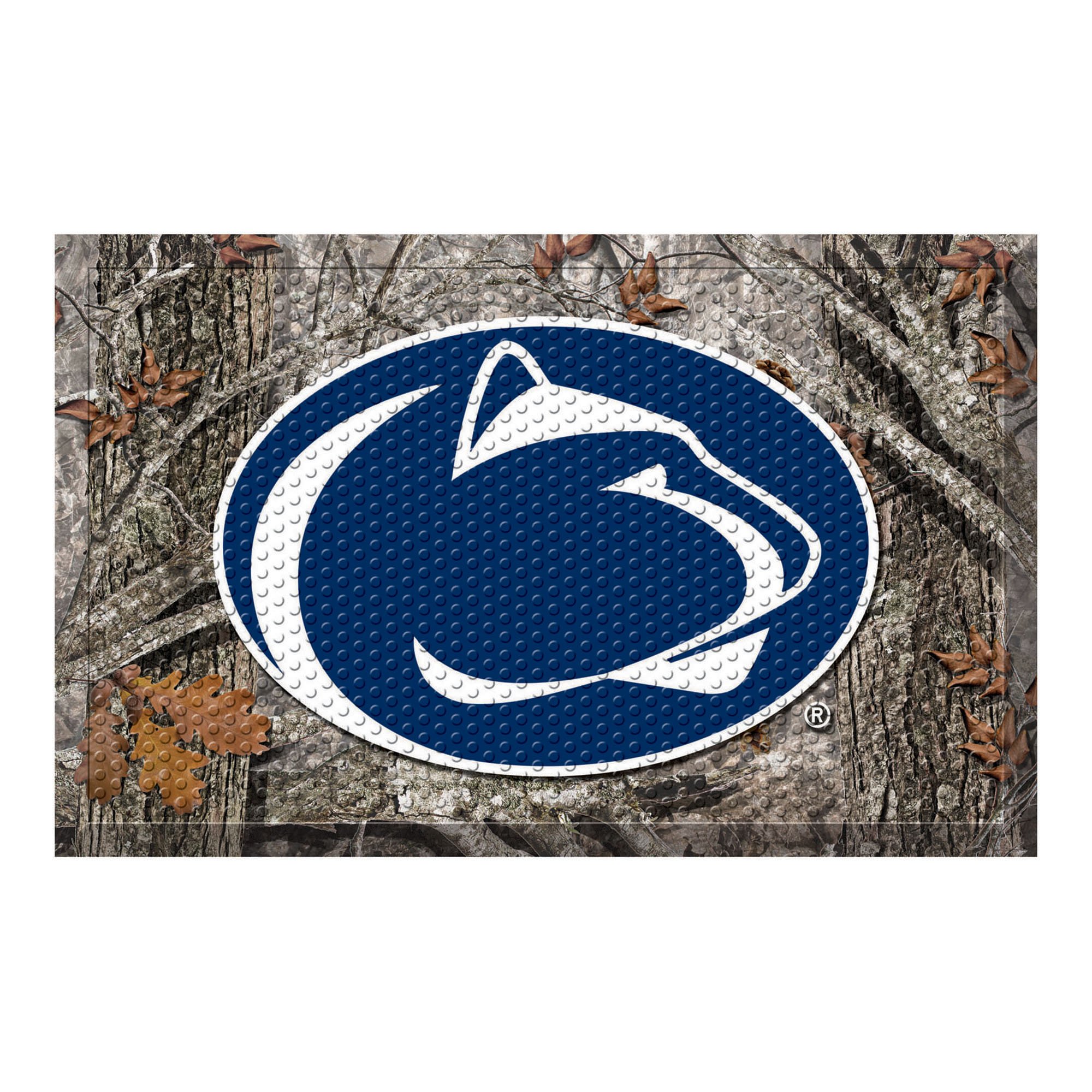 FANMATS 19199 Penn State Nittany Lions Rubber Scraper Door Mat - Camouflage Design for Outdoor & Indoor Use - Perfect for College Dorm, Game Room, or Front Porch