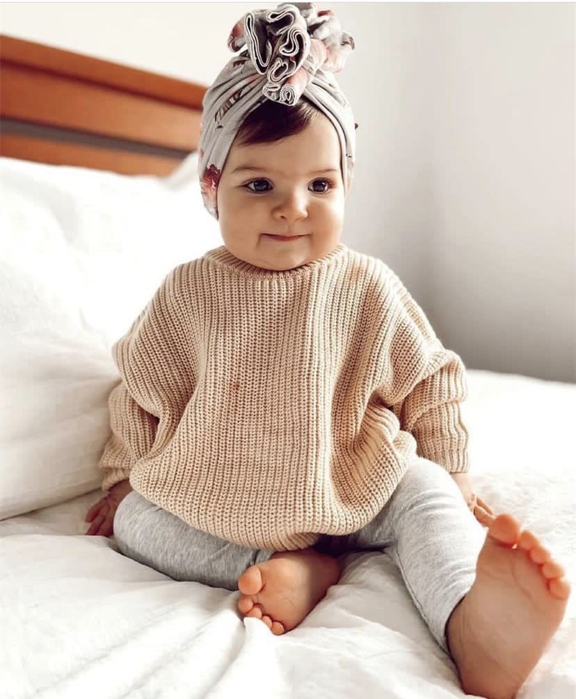 FYBITBO Baby Girl & Boy Knit Sweater Romper Onesie - Soft Oversized Pullover for Newborns - Warm Fall & Winter Outfit - Perfect for Family Photos, Holiday Gatherings & Cozy Indoor Playtime