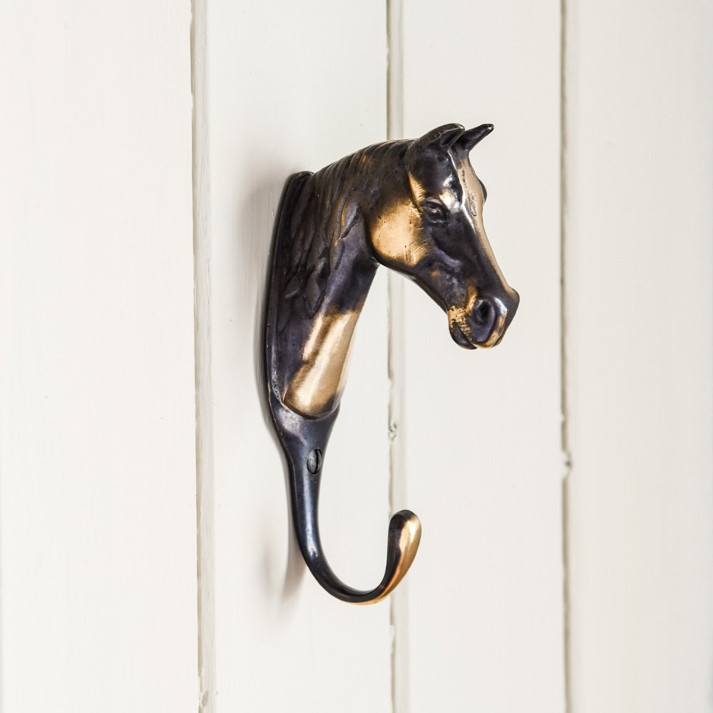 Vintage Brass Hector the Horse Hook - Antique Style Wall Mounted Coat Rack for Home & Office Decor | Perfect for Hanging Coats, Hats, and Bags