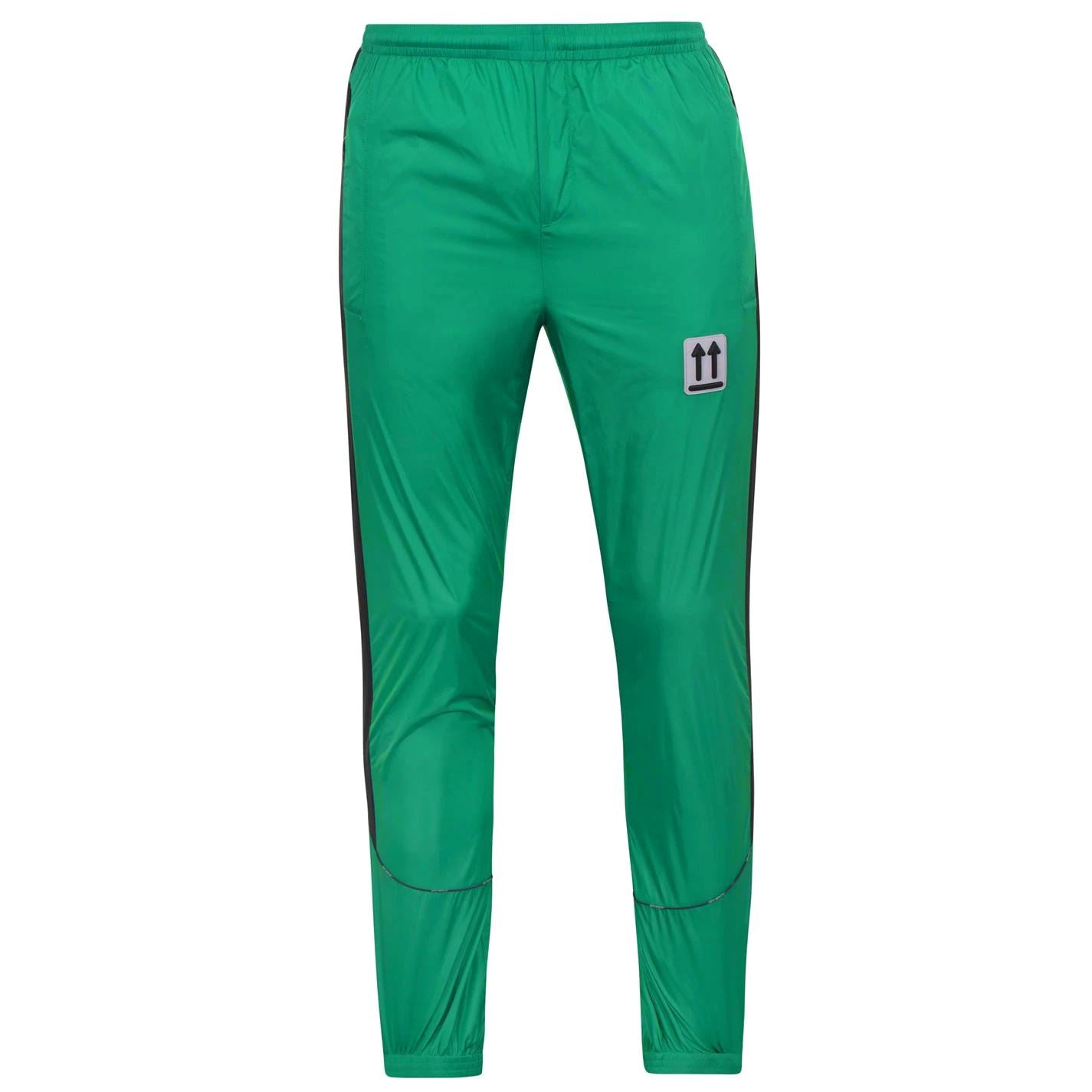 Off White Green Nylon Trackpants - Men's Athletic Joggers for Running & Gym - Comfortable Streetwear Sweatpants for Casual Wear & Workouts
