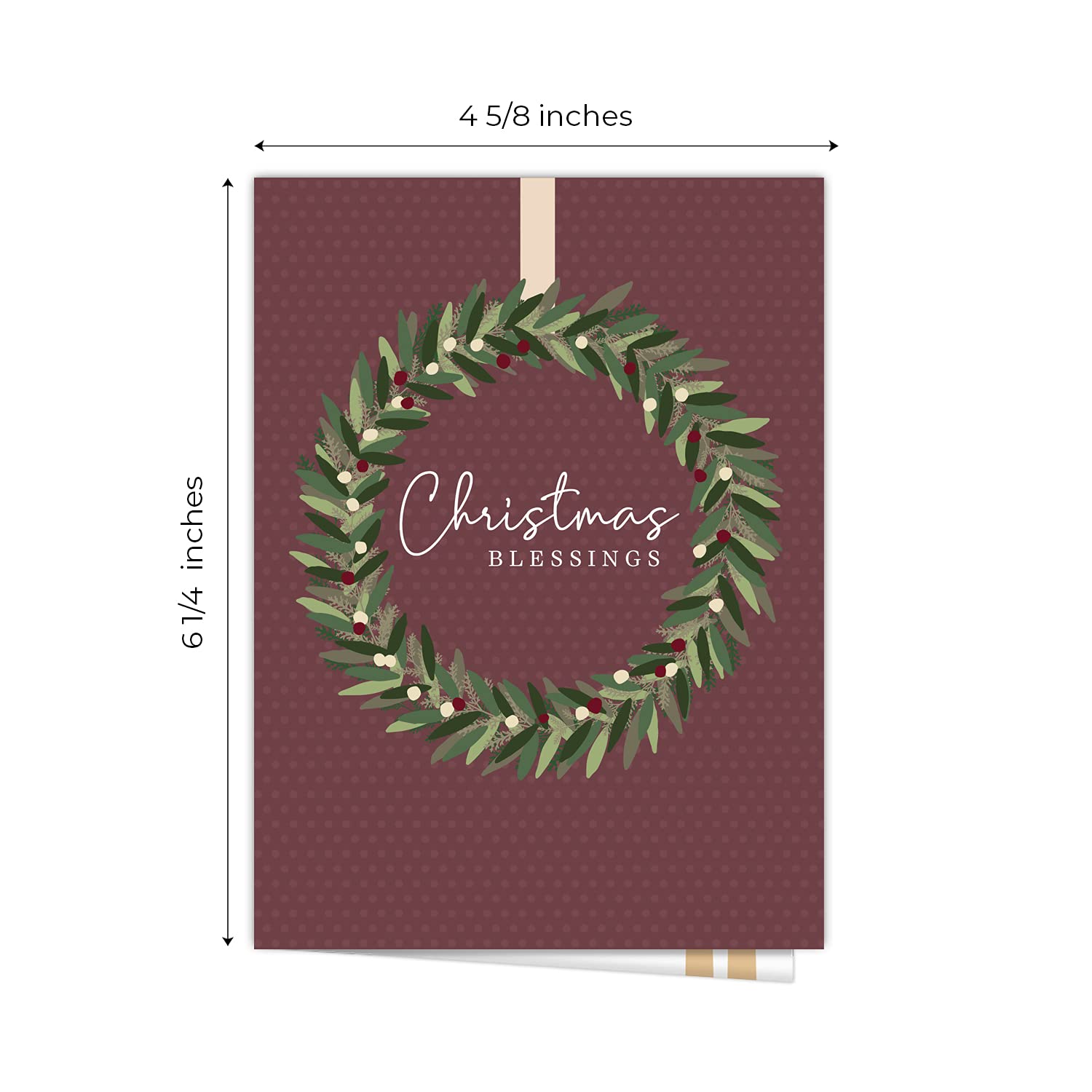 Religious Farmhouse Christmas Cards - 24 Pack Christian Holiday Greeting Cards with White Envelopes (4 5/8