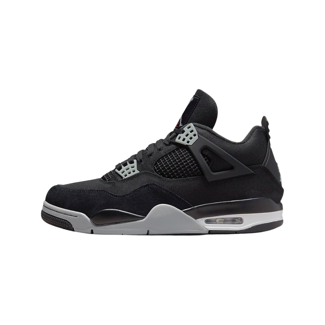 Air Jordan 4 Retro SE Sneakers - Black Canvas & Light Steel Grey White Basketball Shoes for Men | Perfect for Streetwear, Casual Outfits & Basketball Games