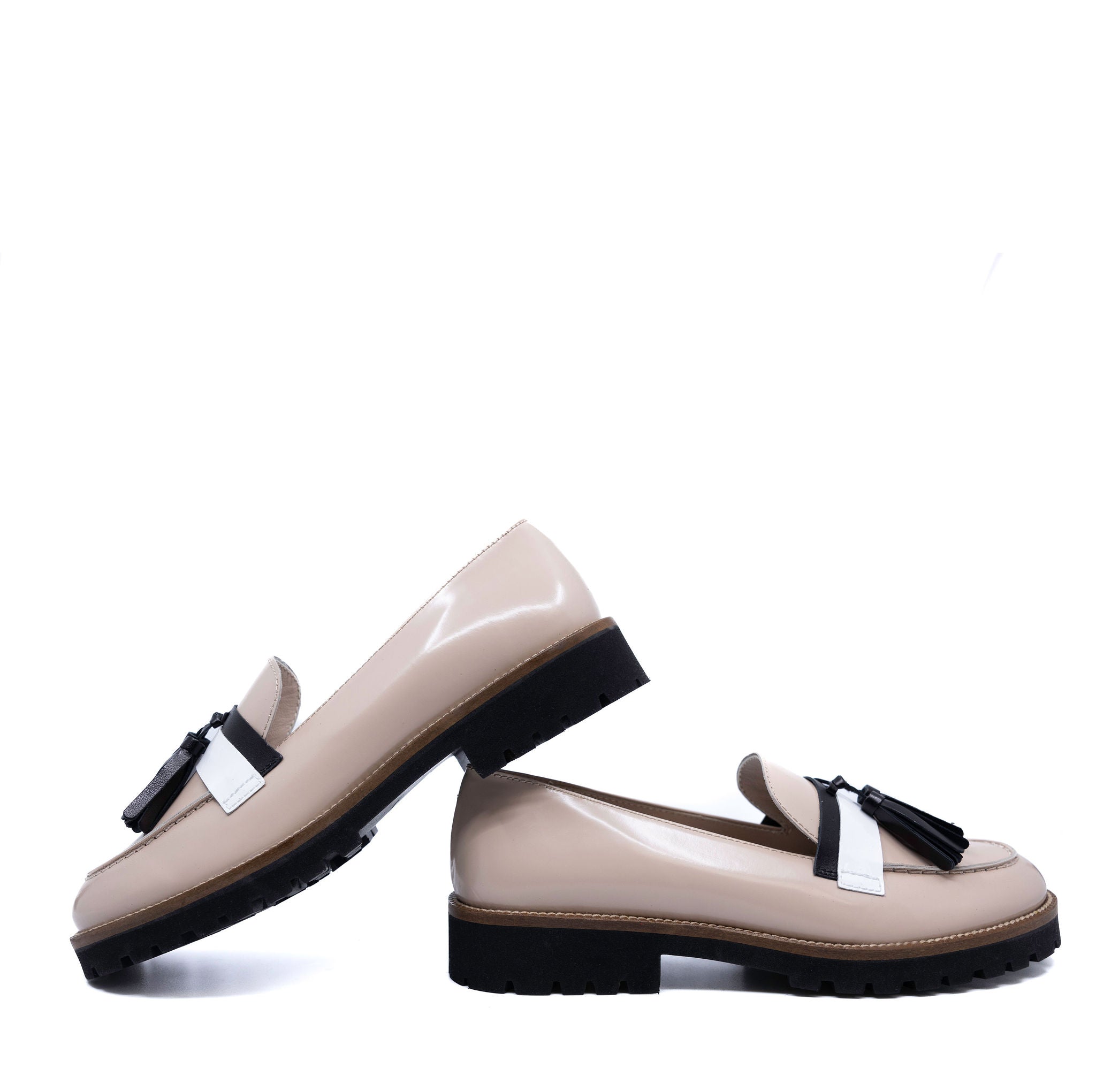 Beberlis Women's Pink Florentic Tassel Chunky Loafers - Comfortable Slip-On Shoes for Casual Outfits & Office Wear