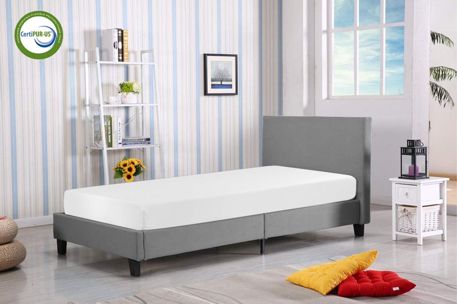 8 Inch Twin Mattress with Cooling Gel Memory Foam - CertiPUR-US Certified, Medium Firm for Pressure Relief & Cool Sleep - Perfect for Kids' Rooms, Guest Beds & Dorm Rooms (White)