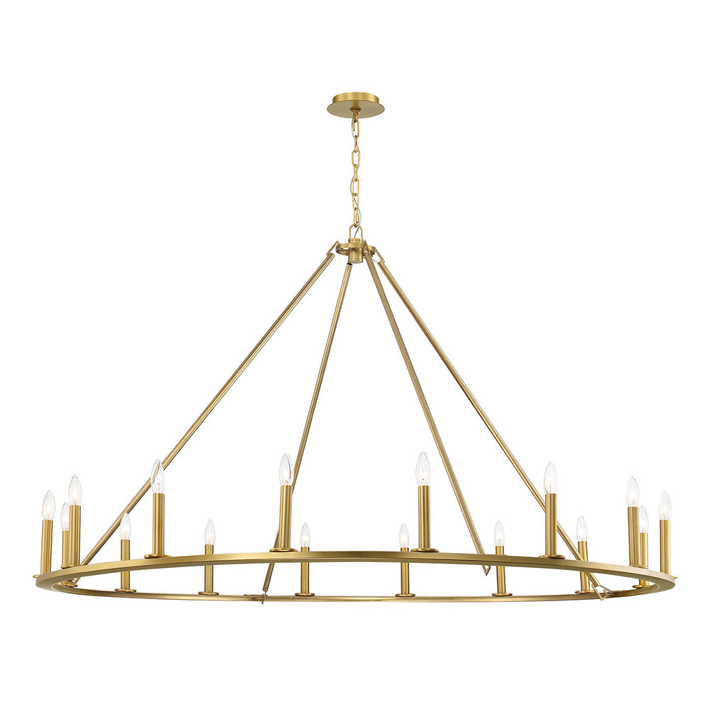 16-Light Chandelier in Antique Brass - Elegant Crystal Ceiling Light Fixture for Dining Room, Living Room & Bedroom Decor