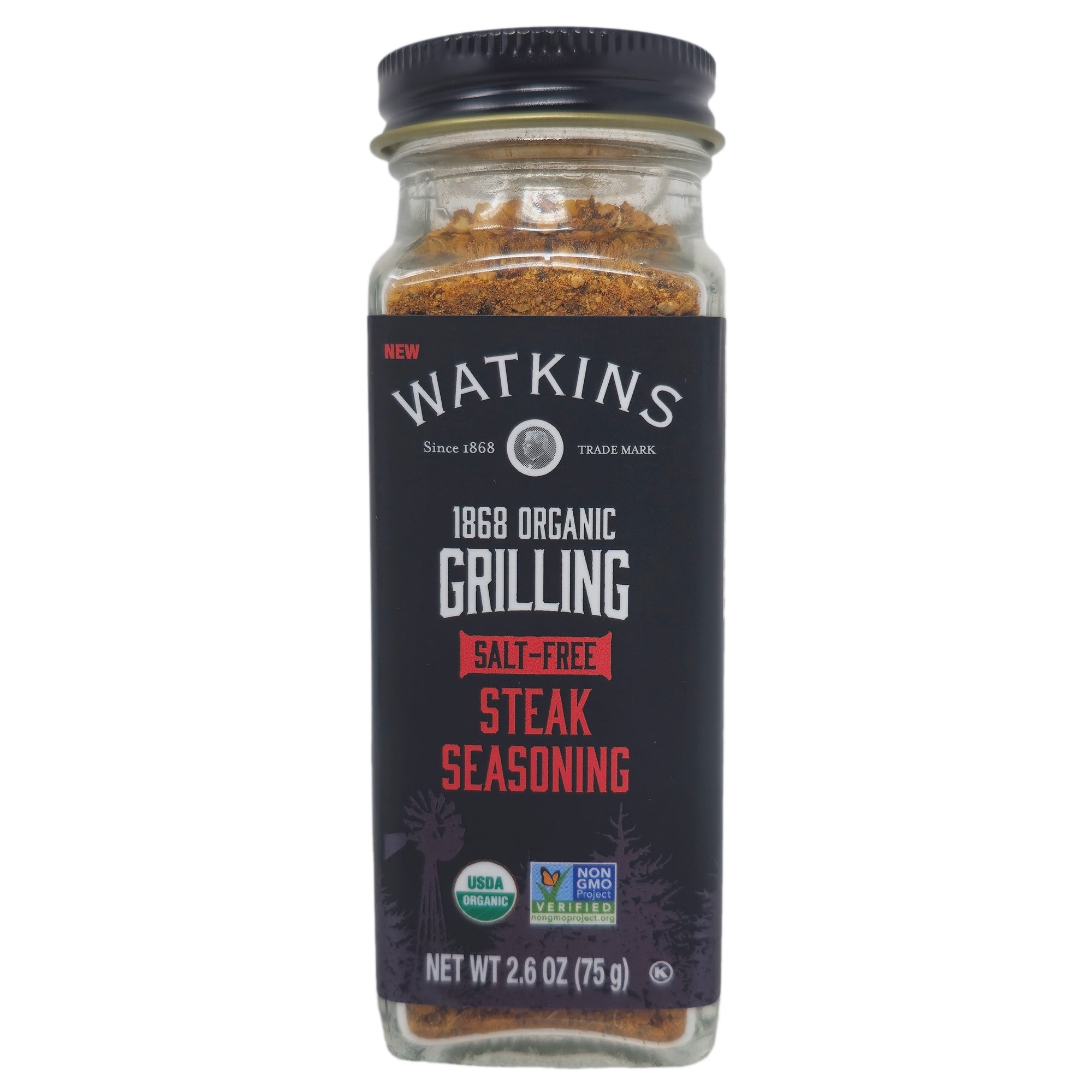 Watkins Salt-Free Steak Grilling Seasoning 2.6oz - Perfect for BBQ, Grilled Meats & Healthy Cooking